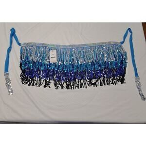 Belly Dance Hip Scarf Sequin Tassel Skirt Wrap‎ Sparkly Rave Costume for Women